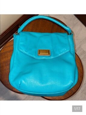Marc Jacobs  Satchel  shoulder/Crossbody bag  leather  turquoise Brass Hardware